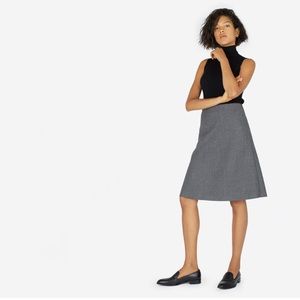 Everlane Premium Flared Gray Wool Skirt